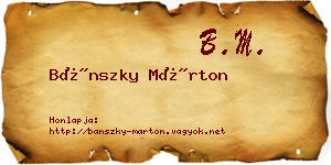 Bánszky Márton névjegykártya