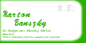 marton banszky business card