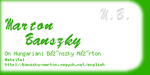 marton banszky business card